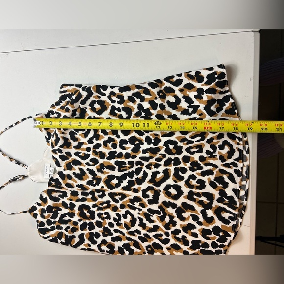 J.Crew Camisole Top Womens Size 0 Brown Animal Leopard Print Scalloped Mobwife - Picture 3 of 8